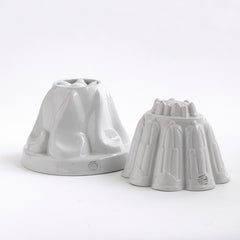 Two vintage 1920s ironstone Shelley jelly moulds.