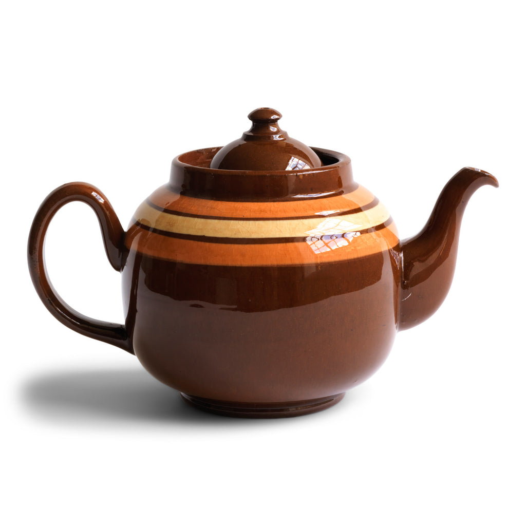 Beige & Coral Banded Brown Betty