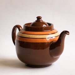 Beige & Coral Banded Brown Betty