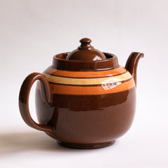 Beige & Coral Banded Brown Betty