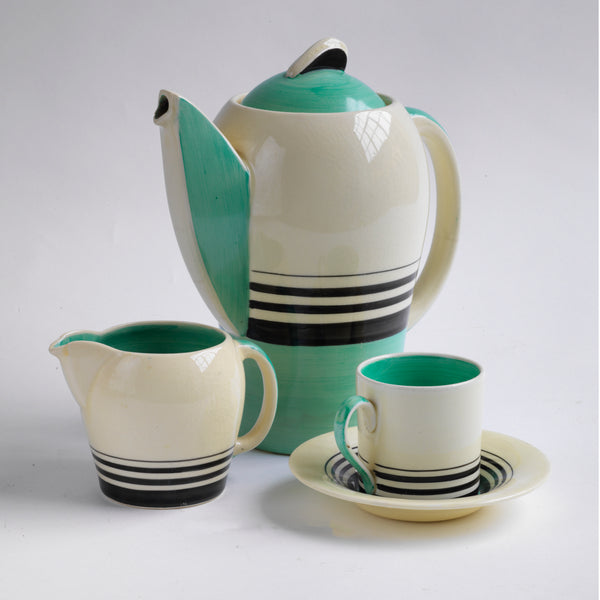 1930s Susie Cooper Green Tango Kestrel Coffee Set – A G Hendy & Co