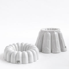 A collection of vintage 1920s ironstone Shelley jelly moulds.