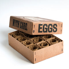 Part of a collection of charming 1940s World War II home front egg postal boxes. The lids, end panels and/or front panels are all stencilled "Eggs". They would have been used to post eggs from the farm to the customer during WWII.
