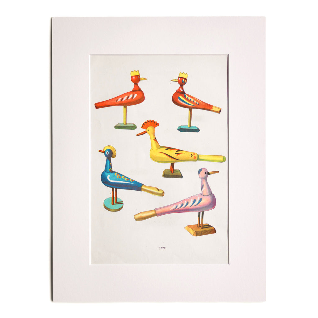 Folk Toys Birds Illustration
