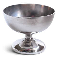 A collection of vintage silver plated ice cream coupes, some ex hotel and others ex officer's mess.