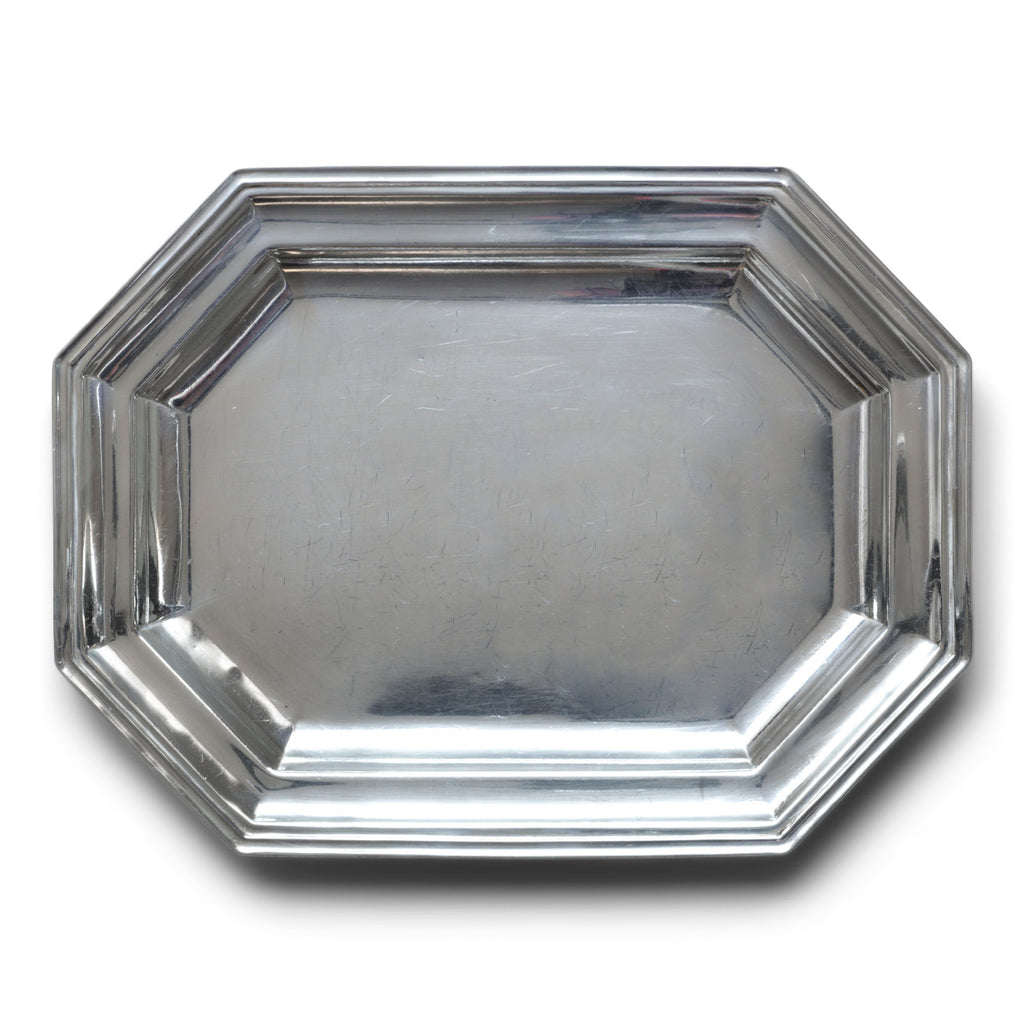 A magnificent set of three graduated silver-plated hotel ware silver platters with raised picture-frame borders and chamfered corners. Each is stamped on the underside "Unity A1 Plate Made in England". Well-proportioned, with a good weight, and beautifully designed, they are a joy to use and are the making of a good meal - and would make a stylish addition on today’s table.  Splendid for that Christmas turkey or goose.