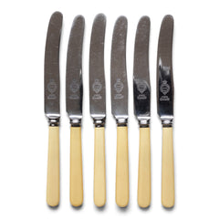 A set of 6 sandwich knives, each blade marked "Warranted Sheffield"