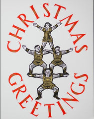 Vintage Acrobat Christmas Card
