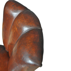 French Leather Bridge Chairs