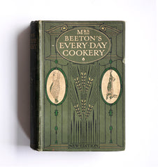 A fine example of Mrs Beaton's Every Day Cookery. This edition published in 1909 by "Ward, Lock & Co Ltd of Warwick House, Salisbury Square, London EC" has many wonderful coloured plates and photographic illustrations that bring back to life the food and grand dining of the Victorian era.