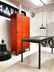 Our traditional enamelled workshop pendant light is all fitted, wired and ready to go.  It makes a very handsome addition to any room and is particularly practical when suspended low over a desk, table or kitchen work surface, as it is fitted with a handy on/off switch.