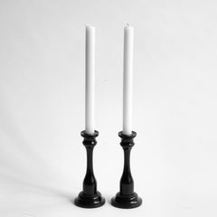Pair Edwardian Ebony Candlesticks