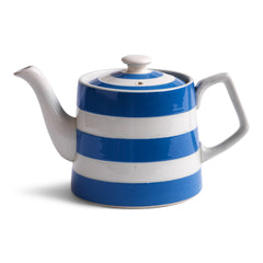 Our good-looking T G Green Cornish Ware teapot has a green shield stamp to its underside (see image) flared sides and a squared handle, which dates it to around 1950. It makes an excellent cup of tea - and despite its 70 years of use it is in excellent condition.  Teapots are becoming more difficult to find, as they were in constant use, and were so often chipped, cracked or completely broken.
