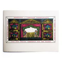 Vintage hand block printed Christmas card.