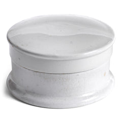 Our collection of Victorian ironstone paste pots with lids would have been originally used in nineteenth century counter-service food stores, and in chemists and dispensaries for beauty products.