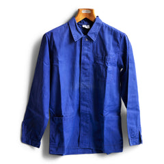 Vintage French work jacket cobalt blue