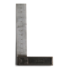 Steel Set Square  A 12" steel set square with maker's name forged in the steel "Rabone Chesterman". A beautiful object and a precision piece of engineering, and built to last, which - if not using it for its original purpose - could now be used as a decorative object propped on a shelf.