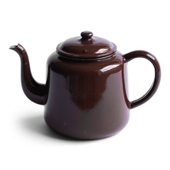 A good serviceable early British brown enamel teapot, and capable of delivering around 8 cups of tea.