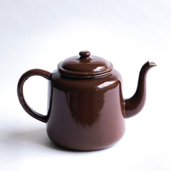 Vintage Brown Enamel Teapot