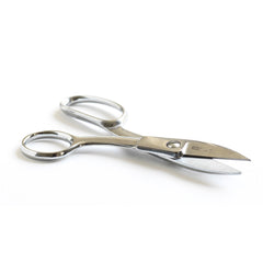 Ultra robust and beautifully designed, these hand-forged carbon tool steel scissors will cut through all and everything. The micro-serrated chrome plated blades powered by the force and high leverage that the long shanks provide, enable these scissors to cut through the toughest of cable to thick wire, to metal sheeting. They will also handle your more delicate textile and card cutting needs.