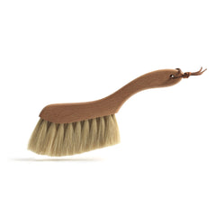 This elegant handmade beech and horsehair brush will deal with all your more up-market brushing needs. It makes an excellent crumb brush for the dinner table; dusts gently around windowsills and ornaments; is excellent between banisters and on blinds; and it also serves well as a car valet brush, for dusting the dashboard, internal surfaces and upholstery - and can easily be stowed away in the glove compartment.
