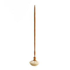 Our handmade long-handled dusting brush supports the perfect cushion of soft goat hair tufts.  Each tuft of hair is hand pulled through a multitude of conical holes that have been drilled into the brush's half-sphere head, and then firmly secured with wire.  The head is opposable, and can be alternatively fixed at an angle to the pole.  Perfect for reaching light fittings, dado plasterwork, mirror frames, and for tackling out-of-reach delicate objects, such as chandeliers.