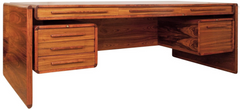 A very rare 1960s executive desk designed by Dyrlund Smith, manufactured in-house by Dyrlund of Denmark.  This expansive skyline desk was recently removed from a London private office where it had remained since it was first bought, and is therefore in immaculate condition.