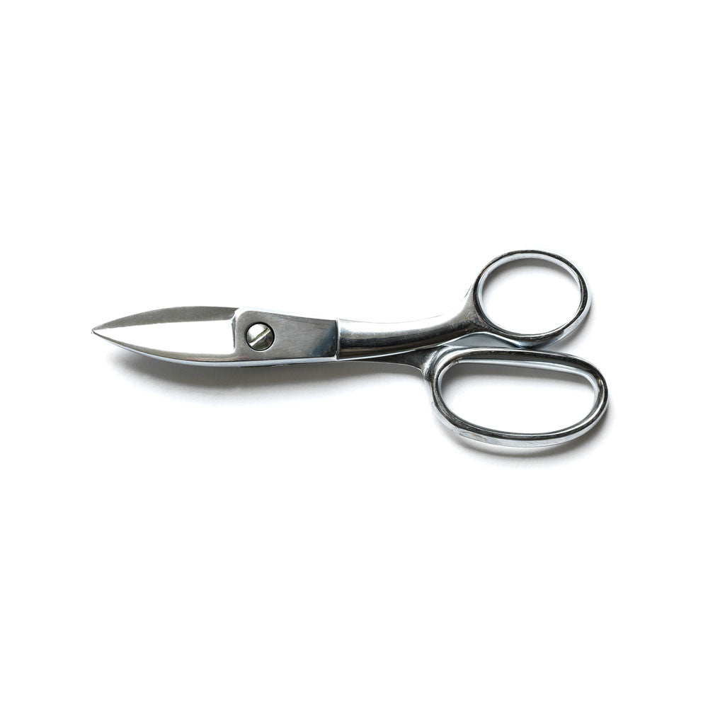 Ultra robust and beautifully designed, these hand-forged carbon tool steel scissors will cut through all and everything. The micro-serrated chrome plated blades powered by the force and high leverage that the long shanks provide, enable these scissors to cut through the toughest of cable to thick wire, to metal sheeting. They will also handle your more delicate textile and card cutting needs.