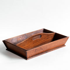 A Victorian housekeeper's tidy of Shaker style proportions, with integrated handle, and a lovely time-worn patina.