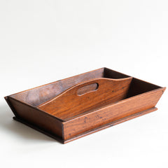 A Victorian housekeeper's tidy of Shaker style proportions, with integrated handle, and a lovely time-worn patina.