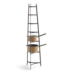 A large antique cast steel saucepan stand that will hold up to 6 saucepans. &nbsp;It would also make a great houseplant stand for trailing plants, or could hold stacks of plates in graduating sizes.
