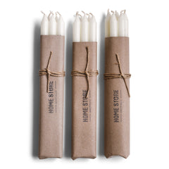Our neat bundle of 5 traditional 9" church taper candles are wrapped in brown paper and tied with string, and make an ideal gift when visiting a friend's for supper.