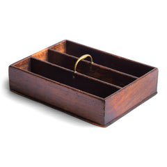 A well proportioned Georgian housekeeper's tidy or cutlery tray with brass handle and original stain finish.