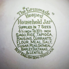 Advertising base stamp of a 1920s ironstone banded salt jar with lid  by Grimwades Ltd.