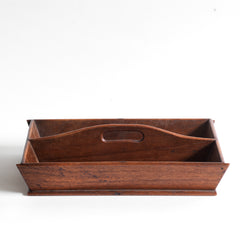 An antique Victorian housekeeper's tidy of Shaker style proportions, with integrated handle, and a lovely time-worn patina.