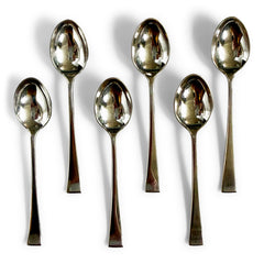 A good set of solid silver coffee can spoons with squared end handles.