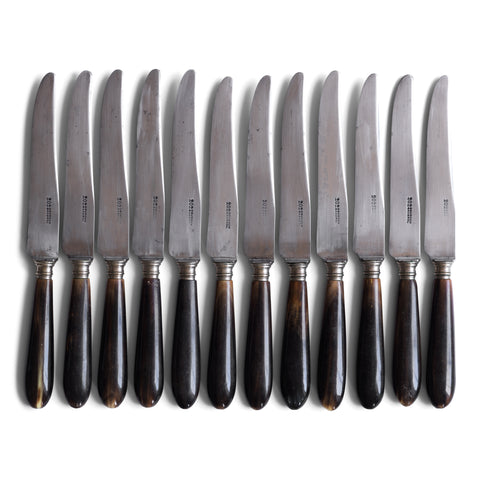 Set 12 Horn Handle Dinner Knives