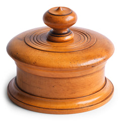 A Victorian treen cotton reel holder made from turned and polished boxwood and with beautiful patina.