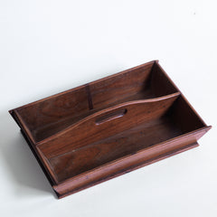 A Victorian housekeeper's tidy of Shaker style proportions, with integrated handle, and a lovely time-worn patina.