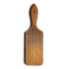 A charming vintage mini butter paddle board with handle and hanging hole, which makes an excellent board for the serving of a block of butter or wedge of cheese.