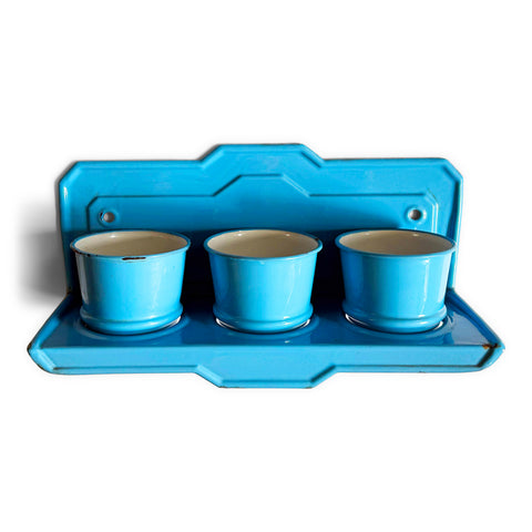 Sky-Blue Enamel Utensil Shelf