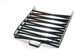 A free-standing vintage plate rack that holds either stacks or single plates on each of its six levels with handy carrying handle, and it also folds away when not in use. It could be used to either store or display plates.