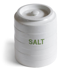 A 1920s ironstone banded salt jar with lid  by Grimwades Ltd.
