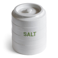 A 1920s ironstone banded salt jar with lid  by Grimwades Ltd.