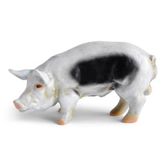 A rare and characterful mid-century butcher's window display pig, beautifully modelled, with its original painted finish, and in immaculate condition. 