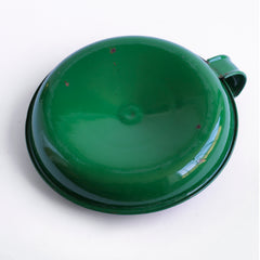 Green enamel candle holder