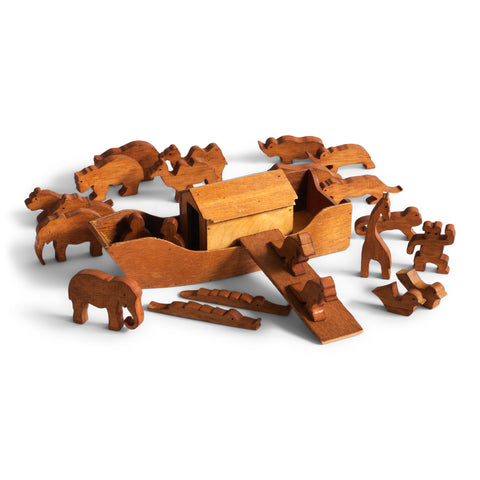 Vintage Model Noah's Ark With Animals