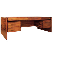 A very rare 1960s executive desk designed by Dyrlund Smith, manufactured in-house by Dyrlund of Denmark. This expansive skyline desk was recently removed from a London private office where it had remained since it was first bought, and is therefore in immaculate condition.