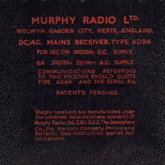Murphy AD94 Radio