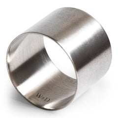 A matching series of silver-plated officer's mess napkin rings. Each is stamped W ⩚ D  - WD being an abbreviation for the UK’s War Department, and the arrow symbol denotes its military use. See  image. They are of a lovely simple band shape and weight, and we are selling them individually. Their simple design and clean lines denote their functionality, and make them a perfect addition to today’s table.
